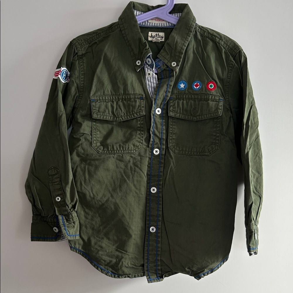 Like new Hatley Olive Green pilot Shirt